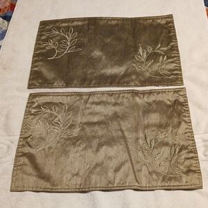 Elegant Olive Green Embroidered Placemats